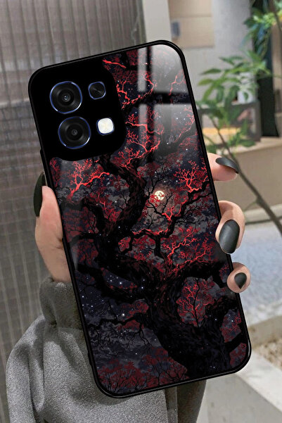 OPPO A6 Pro Uyumlu Van Gogh Kırmızı Ağaç Tablo Tasarımlı Glossy Premium Kılıf