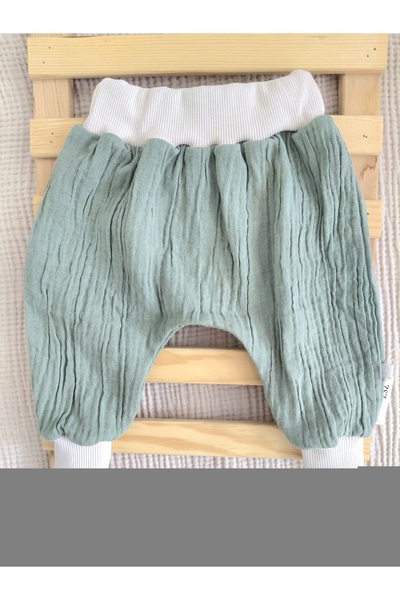 zsz tasarım 4 KAT ORGANIK MUSLIN BEBEK SALVAR RAHAT PANTALON