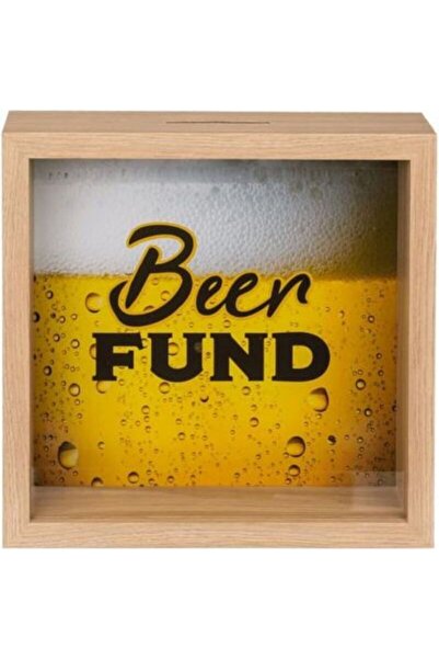 OEM Wooden "Beer Fund" Piggy Bank 20X20CM