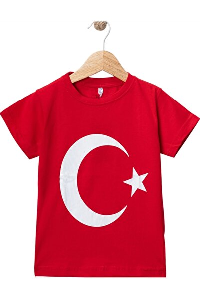 BEGONYA BEBECE KIDS Μπλουζάκι με τουρκική σημαία για κορίτσια/αγόρια, εορταστ...