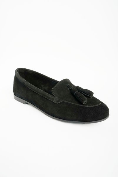 NOVEZA Women's Genuine Leather Tasseled Casual Stylish and Comfortable Ballet Flats