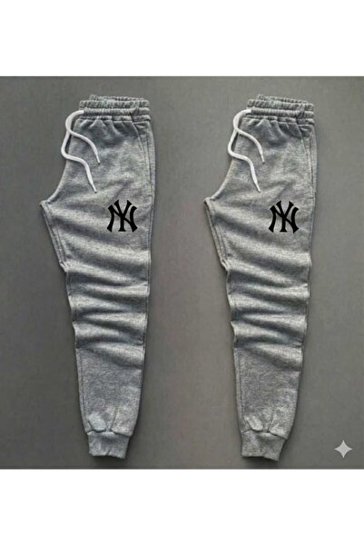YK WEAR ΣΕΤ 2 ΤΕΜΑΧΙΩΝ ΦΟΡΜΑΣ ΓΚΡΙ ΜΑΥΡΟ ΜΕ ΣΤΑΜΠΑ NY ΑΝΔΡΙΚΟ / ΓΥΝΑΙΚΕΙΟ