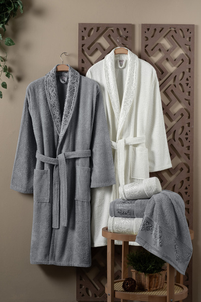 Fiesta Tekstil Star Jacquard 6-Piece Bathrobe Set