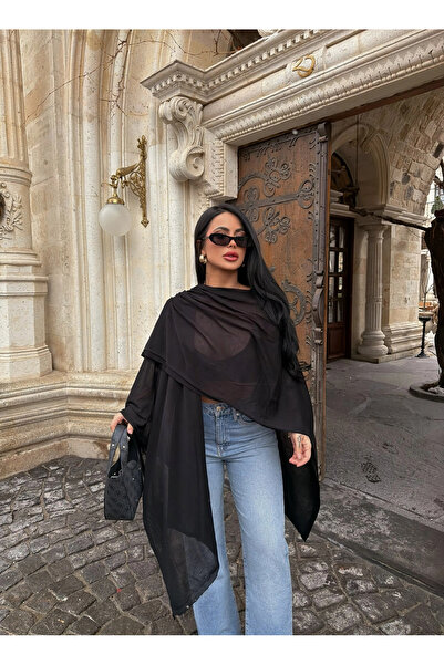 kırmızı butiks Siyah Vorteks Triko Panço