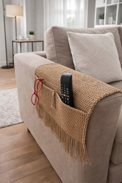 megetasarım El Yapımı Kağıt İp Koltuk Kenarı Organizeri