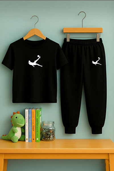 VODEXA Erkek Çocuk Eşofman & Tişört Kombin | %100 Pamuk RÖVEŞATA Baskılı Set ...