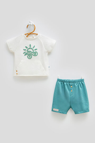 Caramell 100% Cotton Baby Boy Set Embossed Sun Patterned Summer Collection (6...