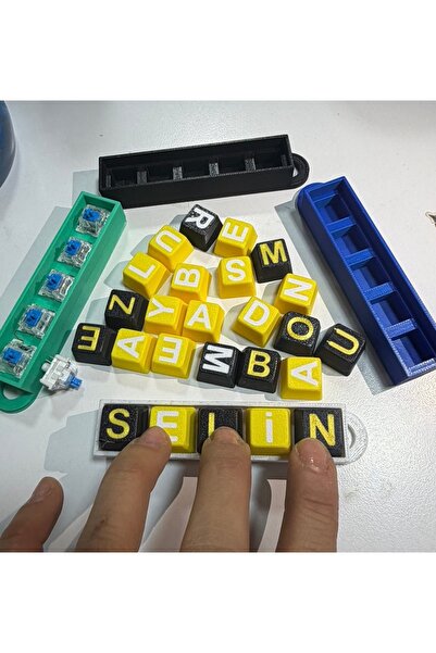 SS 3D MODELLEME 5 Harfli, Clic Sesli, İsimli Klavye Anahtarlık, Stres Gideric...