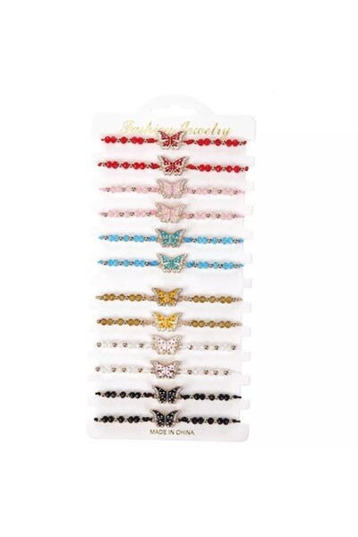 OEM Set of 12 Bracelets with Butterfly Charms