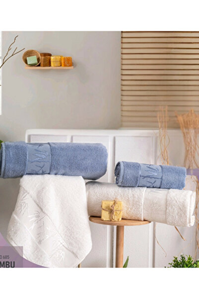 Nurpak Bamboo 4-Piece Boxed Bathroom Set 2 Pieces 50X90 and 2 Pieces 90X150 c...