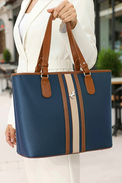 POLO BAG Women's 4-Compartment Striped Long Strap Polo Hand & Shoulder Bag (3...