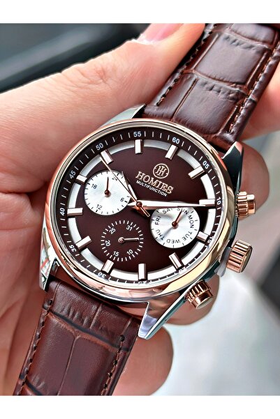 Homies ساعة يد رجالية أصلية كلاسيكية باللون البني جلد كوردون + سوار