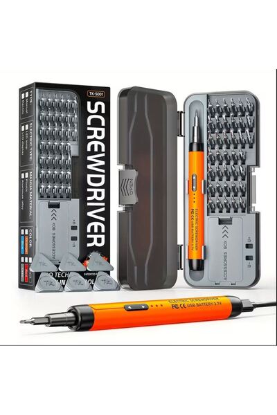 WiderMarkt 38 Parça Şarjlı Elektrikli Tornavida Seti 600mAh Type-C – 3.7V Has...