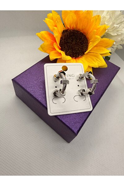 XUPING JEWELRY Jeweler's Series Ring over Screw Ring Steel Earrings