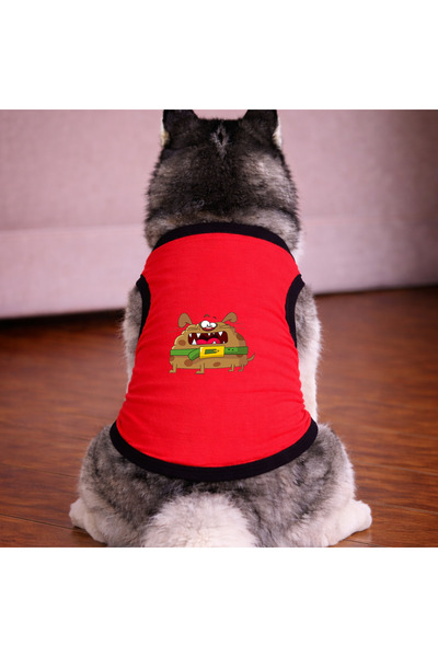 petite pati Red Psycho Dog Tshirt Dog Clothing (100% Cotton Combed Cotton) Sm...