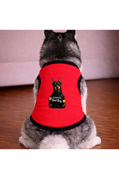 petite pati قميص أحمر اللون للكلاب من نوع دوبيرمان (100% قطن ممشط) للسلالات ا...