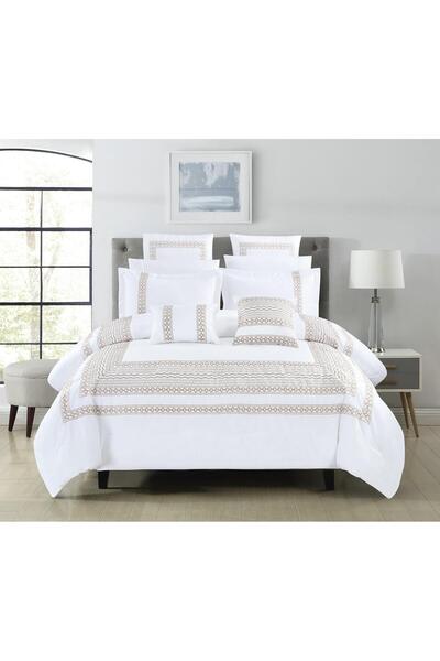 Ghaiboba Royal Embroidered Bedspread Set, 10 Pieces, Coma - Model 5