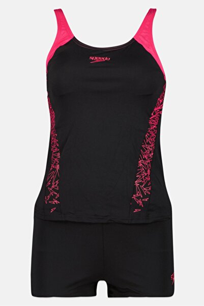 SPEEDO Women 2 Pcs Embroidered Logo Swimwear Set, Black