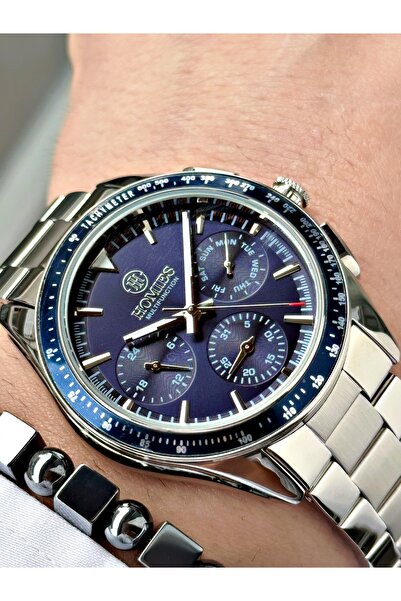 Homies ساعة يد رجالية فضية اللون مع سوار فولاذي أصلي + سوار هدية