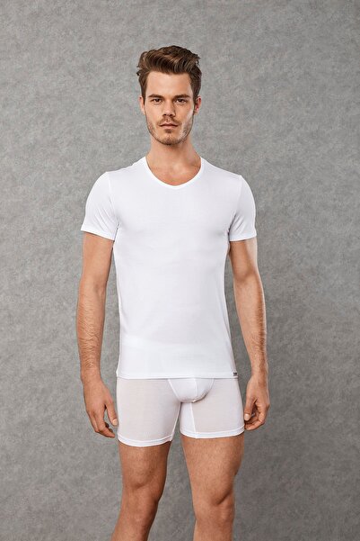 Doreanse Ανδρικό 90% Βαμβάκι τεμάχια κοντομάνικο μπλουζάκι με λαιμόκοψη V σε ...