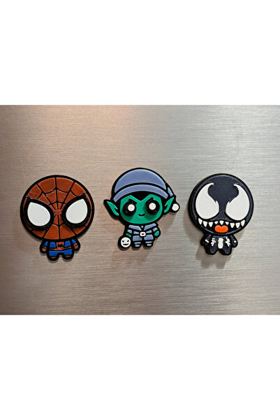 ADA 3D Marvel Örümcek Adam Venom Green Goblin Karakterleri Çocuk Odası Buzdol...