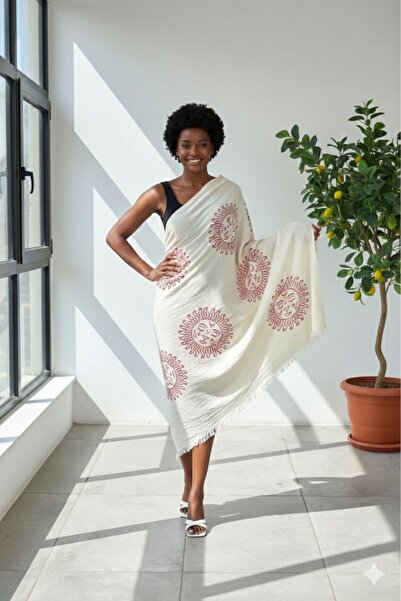 DRESSY LIFE Prosop tip Peshtemal din muselină imprimată, 100% bumbac