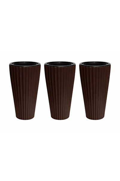 Omnipazar SO-LVT2 3 Adet Lilyum Vazo Saksı Takımı İç Kovalı 90 Litre No:2 Kah...