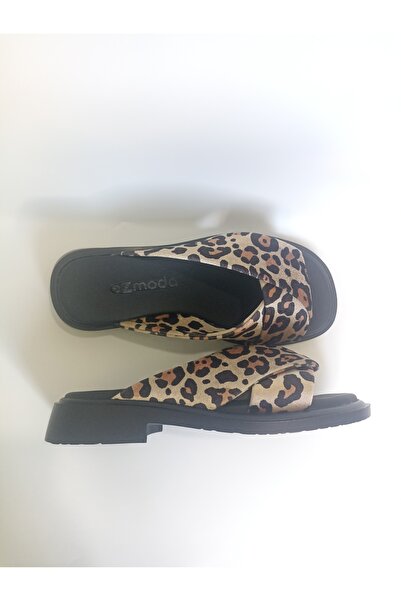 ezmoda Leopard Fabric Luxury Slipper
