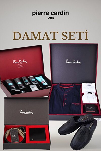 Pierre Cardin Ropteşembır 5-Piece Groom Set Pajama Set Groom Slippers Groom S...
