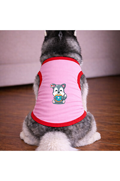 petite pati Pink Smile Dog Tshirt Dog Outfit (100% Cotton Combed Cotton) Smal...