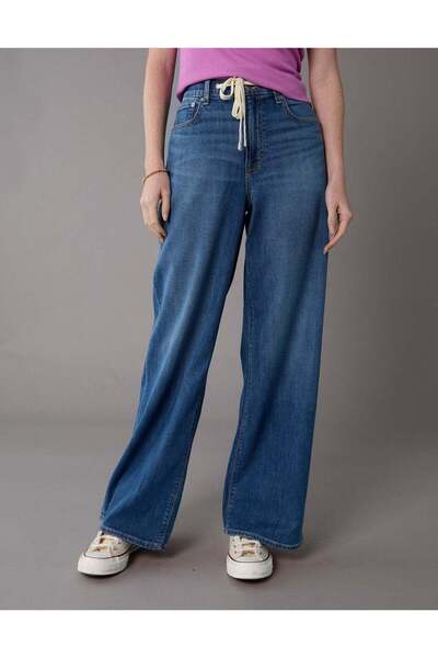 AMERICAN EAGLE بنطلون جينز AE Dreamy Drapey Stretch Super High-Waisted Baggy ...