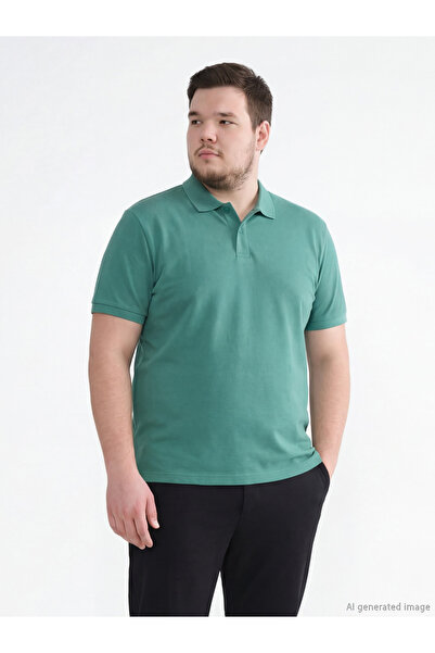 LC Waikiki Rmz Gi̇yi̇m Farkiyla Devrik Roba Yaka Pique Men's T-Shirt