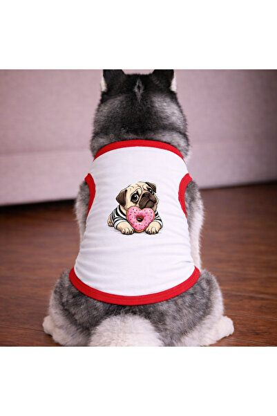 petite pati White Donut Dog Tshirt Dog Outfit (100% Cotton Combed Cotton) Sma...