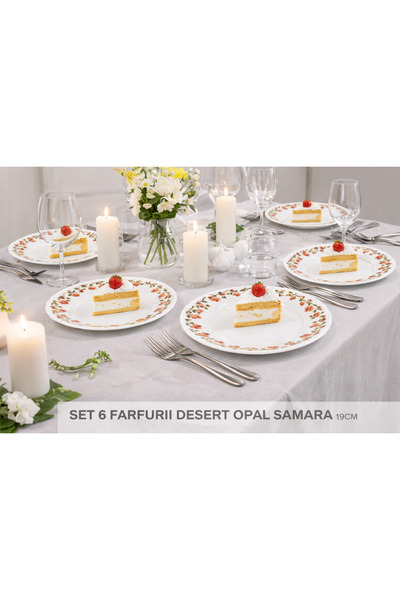 SAMARA SET OF 6 OPAL DESSERT PLATES 19CM