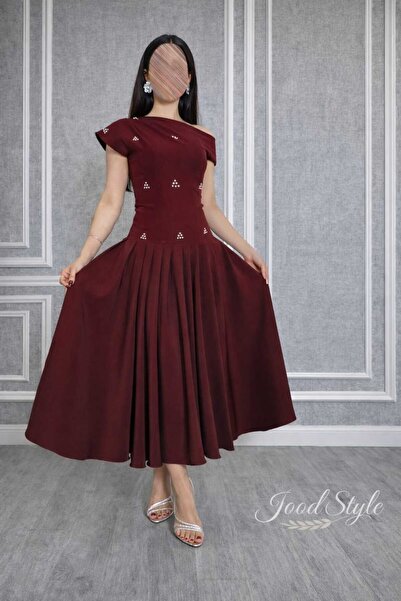 Jood فستان فخم وانيق كسرات كلوش وقصه اكمام انيقه