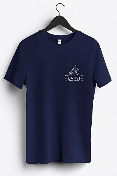 Bisikletçi Klasik Bisiklet Arma Baskılı Regular Sıfır Yaka %100 Pamuk Unisex Penye T-Shirt