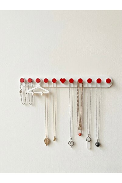 hediyesepetinde Kırmızı Kalp Detaylı Takı Askılığı – Kolye Bileklik Düzenleyi...