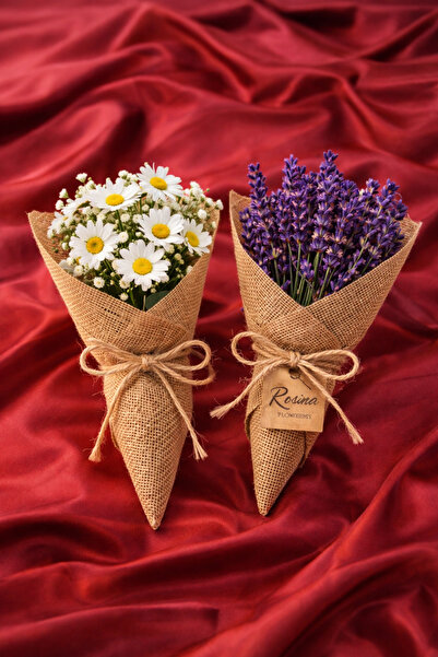 Marrone Papatya Ve Lavantalı 8 Mart Kadınlar Günü Hediyesi 2 Adet