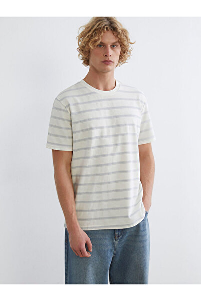 LC Waikiki Tricou pentru bărbați Sparkly Choices Zero Roba Collar Striped Piq...