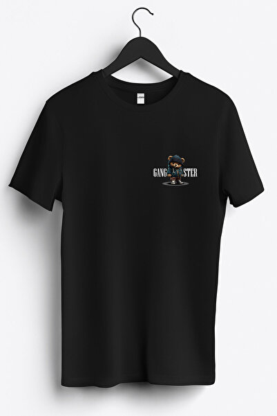 Sevimli Ayı Gangster Bear Arma Baskılı Regular Sıfır Yaka %100 Pamuk Unisex Penye T-Shirt