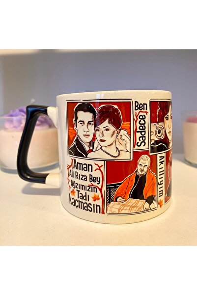 westartic Yaprak Dökümü Nostalji Kupa Bardak Fincan