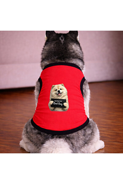 petite pati قميص أحمر اللون للكلاب من نوع تشو تشو (100% قطن ممشط) للسلالات ال...