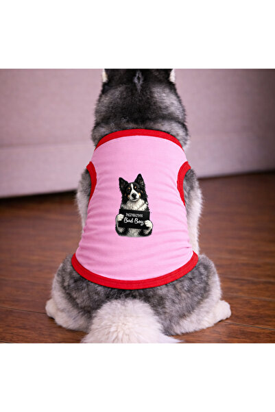 petite pati Pink Wanted Border Dog Tshirt Dog Outfit (100% Cotton Combed Cott...