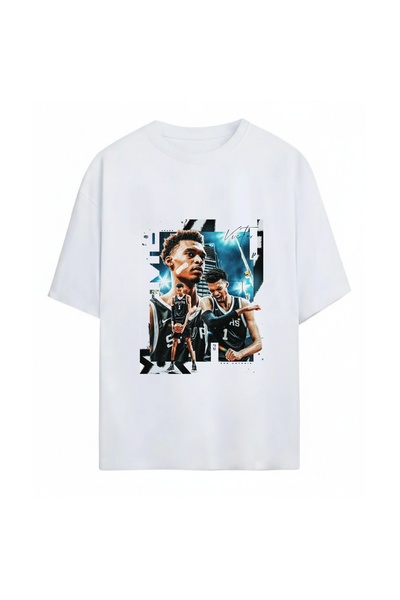 SVART WEAR تي شيرت فيكتور ويمبانياما مطبوع للجنسين مقاس كبير 100% قطن قطعة