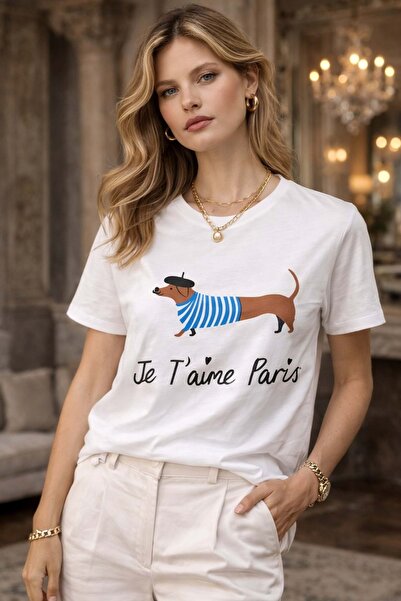 ibeeka Je T’Aime Paris Printed Premium Women’S T-Shirt – French Style Chic Basic