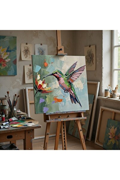 Nurşahın Resimleri El Yapımı Kuş Kanvas Tablo