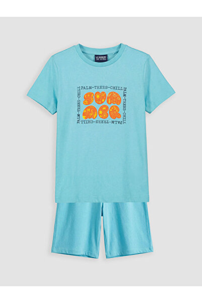 LC Waikiki Lc Waikikimavi Boys' Printed T-Shirt and Shorts