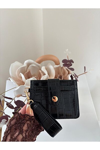 lalettobags Kadın Anahtarlık Detaylı Croco Desenli Cüzdan