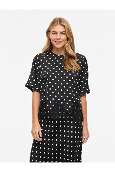 VILA Oberteil mit kurzen Ärmeln VIDOTA Polka-Dot