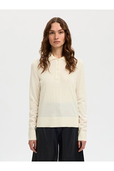 SELECTED Polohemd aus Strick 100% Merinowoll